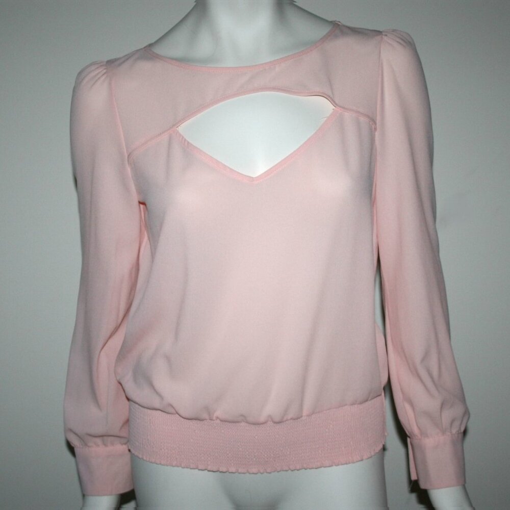 *New* Ekklesia Dusty Pink Open Front/Back Long Sleeve Blouse LARGE
